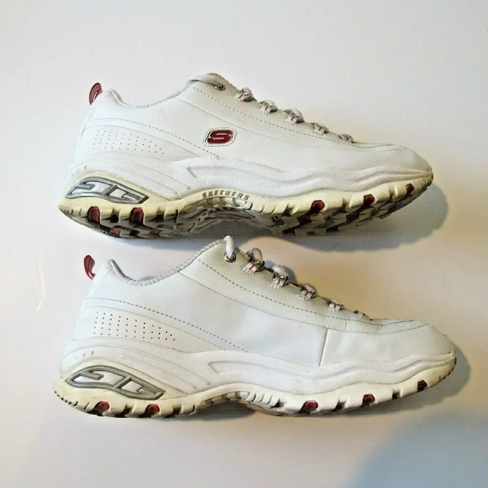 Women's‎ Size 9.5 Skechers Premium White Low Cut Training Shoes - EUC